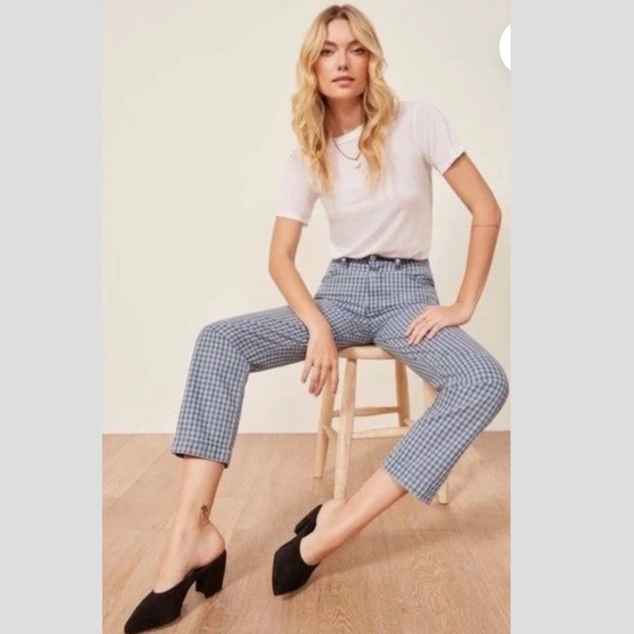 REFORMATION Roper Jean in Valley Plaid - Picture 1 of 3